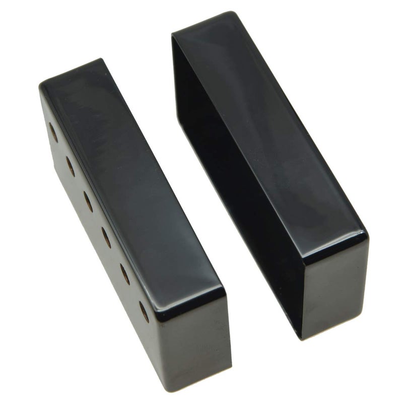 KAISH Set of 2 Humbucker Guitar Pickup Cover Brass Humbucker Pickup Covers 49.2mm/52mm Pole Spacing Pickup Cover Black Nickel - Image 4